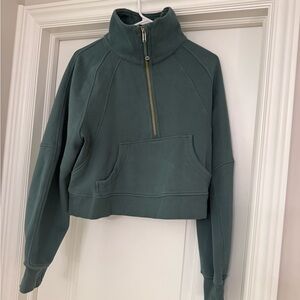Lululemon Scuba Oversized Funnel Neck Half-Zip in Medium Forest